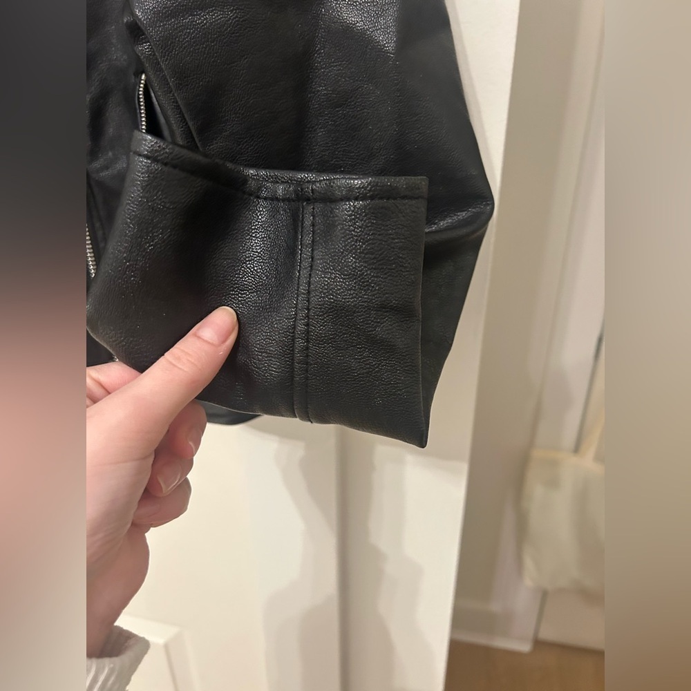 Dynamite Black (Faux) Leather Jacket - Picture 4 of 11